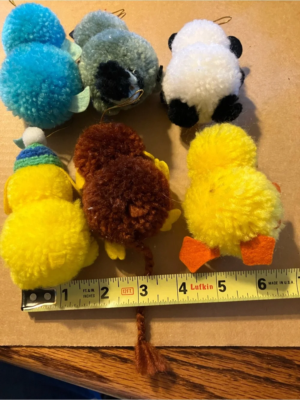 Vintage Pom Pom plush ornaments animals